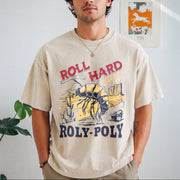 Roly-poly Cowboy Rodeo Cowgirl Vintage Washed T-Shirt in Beige