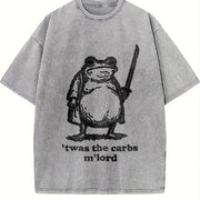 It Was the Carbs Frog Vintage Washed T-Shirt in Gray