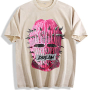 Y2K Sleeveless Tank Vintage Washed T-Shirt in Beige