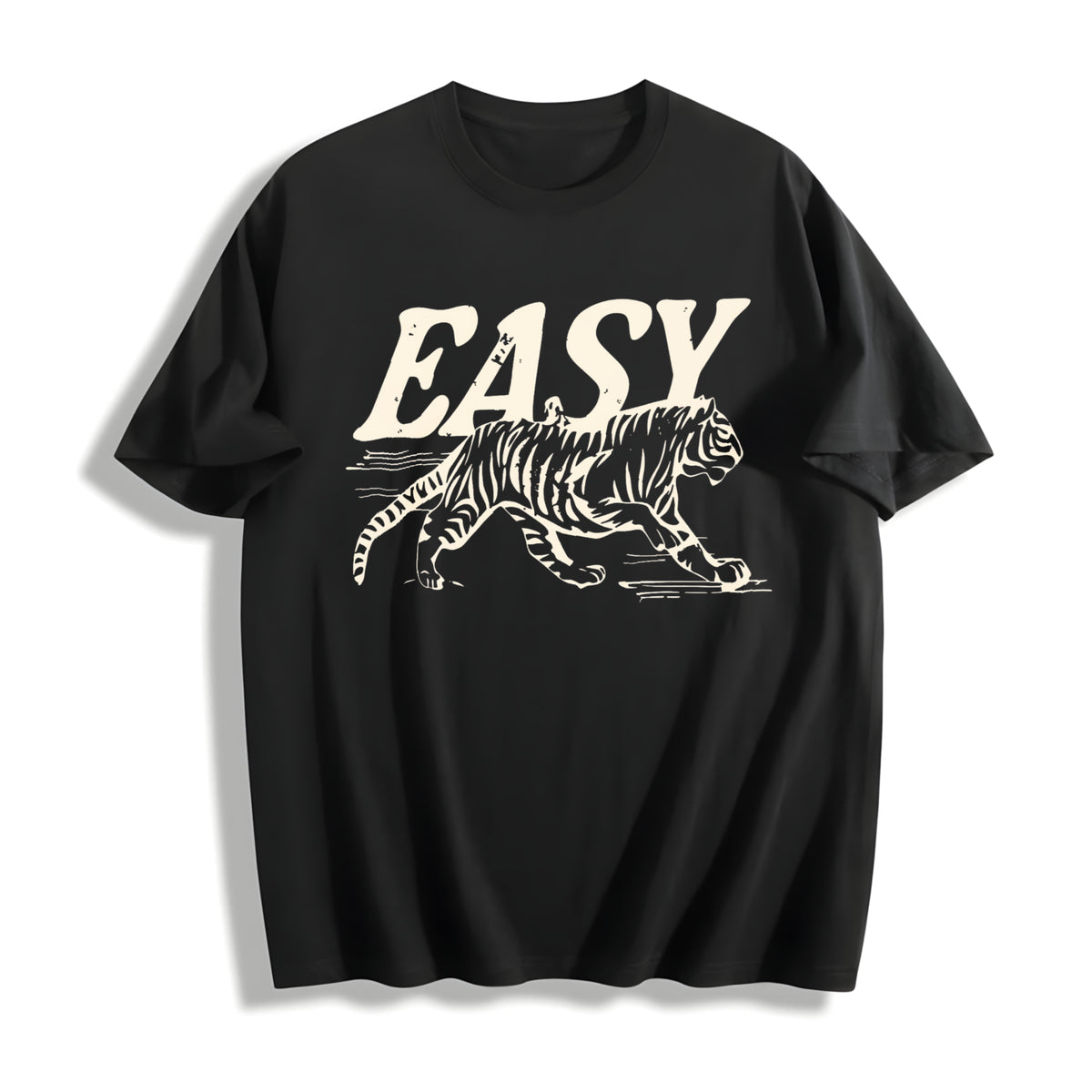 Easy Tiger Retro Esy Tiger Cotton T-Shirt in Black
