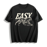 Easy Tiger Retro Esy Tiger Cotton T-Shirt in Black