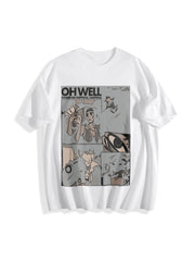 Retro Cowboy Bebop Anime Mineral Anime Manga Heavy Cotton T-Shirt in White