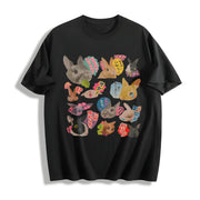 Y2K Bunny 90s Harajuku Cotton T-Shirt in Black
