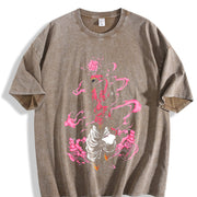 Retro Heavy Limited Majin Buu - Dragon Ball Anime Manga vintage washed oversized T-shirt in Brown