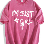 I'm Just Vintage Washed T-Shirt in Red