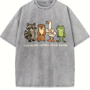 Celebrate Minds of All Kinds Neurodiversity vintage washed oversized T-shirt in Gray