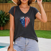 American Independence Day Tank Women's Color Cotton Tank Top in Gray