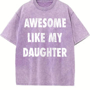 Awesome Like My Daughter Fathers Day Awesome Dad Vintage Washed T-Shirt in Purple