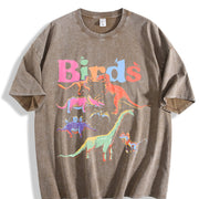 Retro Dinosaur for & Events Vintage Washed T-Shirt in Brown