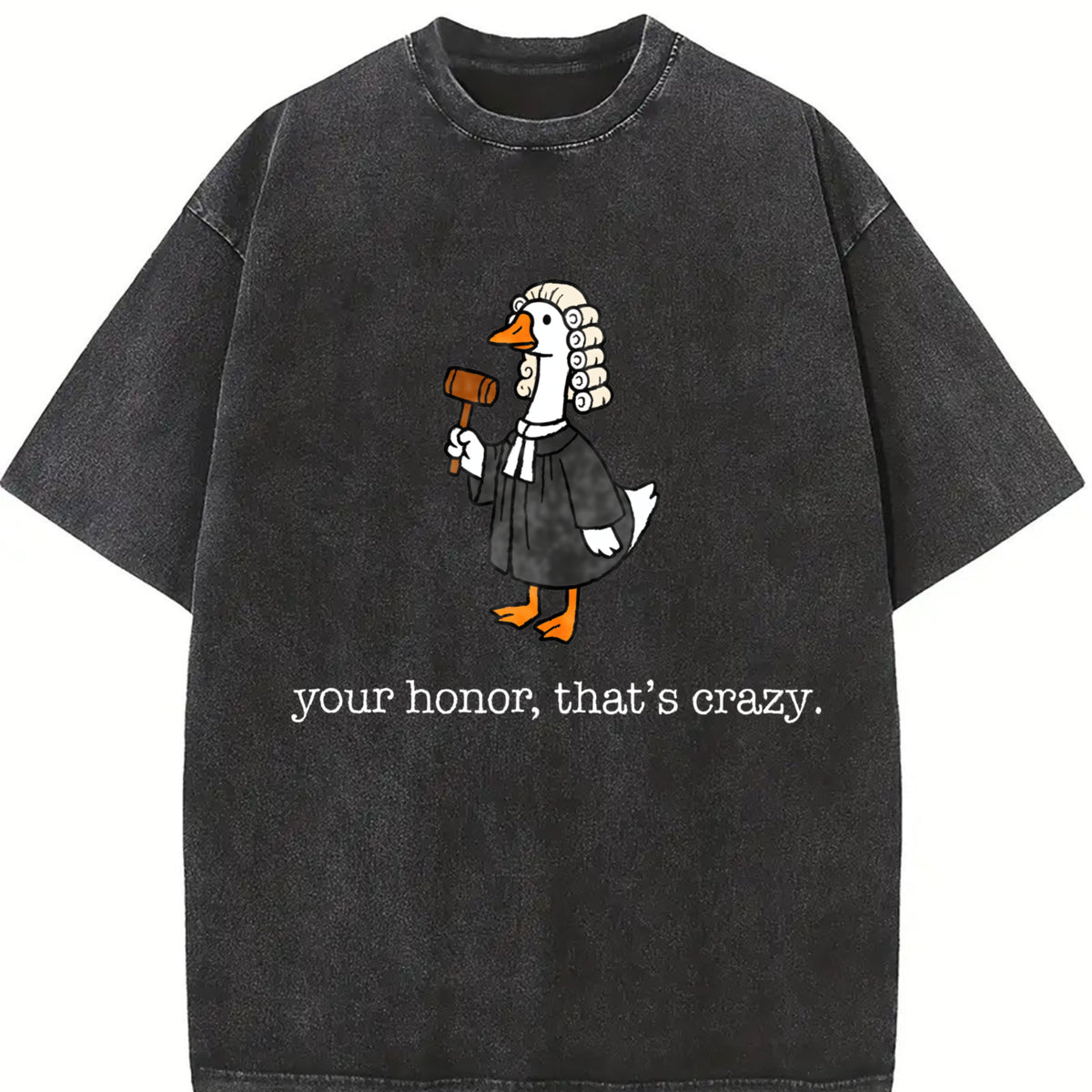 Goose Lawyer Law School Graduation Vintage Washed T-Shirt in Black