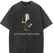 Goose Lawyer Law School Graduation Vintage Washed T-Shirt in Black