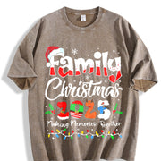 Family Christmas 2025 Vintage Washed T-Shirt in Brown