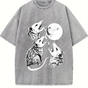Possum Moon Pepper Opossum Vintage Washed T-Shirt in Gray