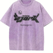 Bjork Homogenic Y2k Vintage Washed T-Shirt in Purple