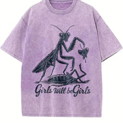 Girls Will Be Girls Vintage Washed T-Shirt in Purple