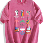Big Fan Of Human Rights Freedom S~5XL and Batik vintage washed oversized T-shirt in Red