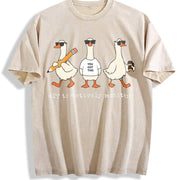 Off to Actively Monitor Goose Vintage Washed T-Shirt in Beige