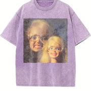 Two Blonde Glam Dolls Vintage Washed T-Shirt in Purple