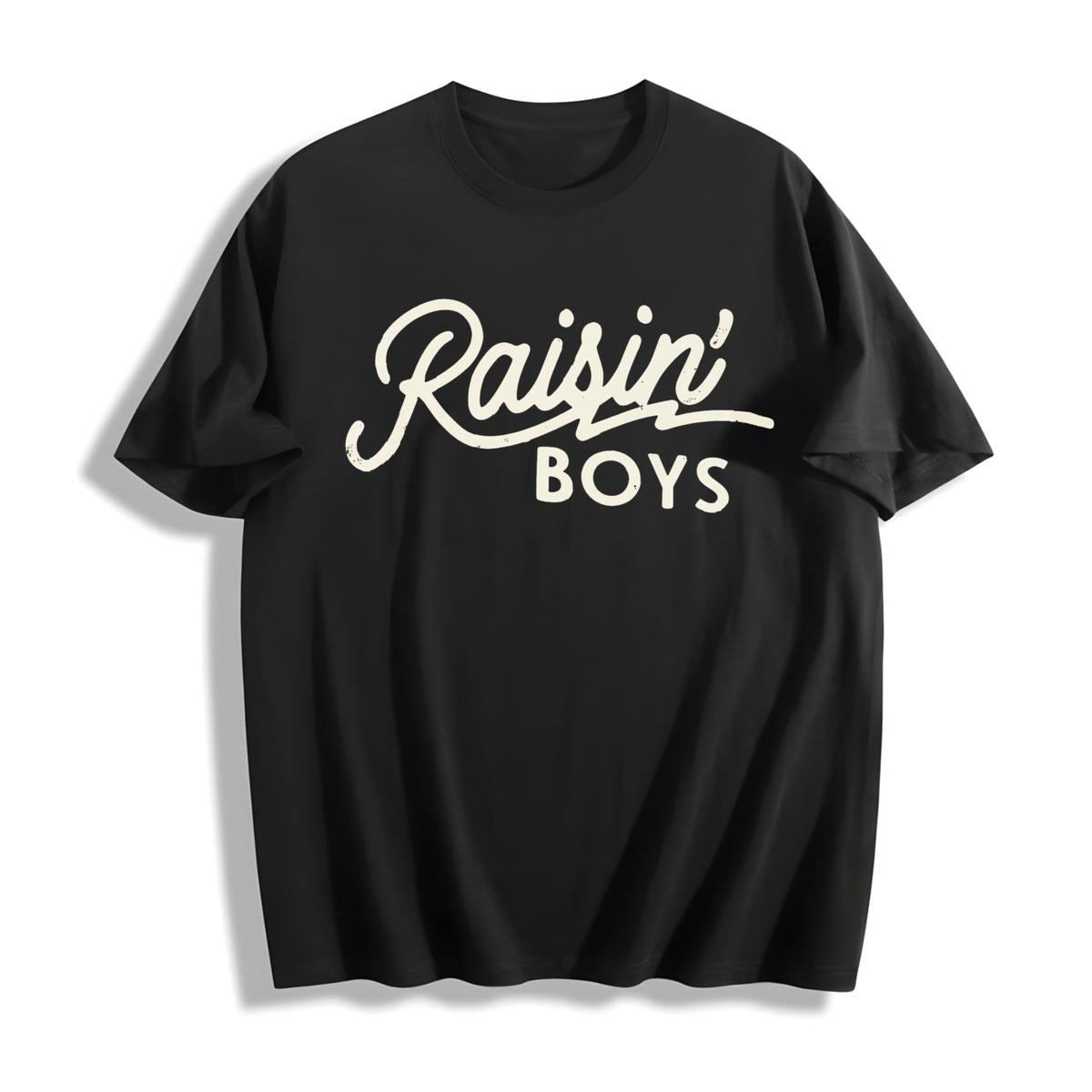 Raising Boys Boy Mom Mama Cotton T-Shirt in Black