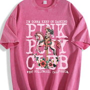 Pink Pony Club I'm Gonna Keep On Dancing vintage washed oversized T-shirt in Red