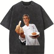 Anthony Foodie Fan Tribute vintage washed oversized T-shirt in Black