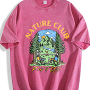 ZestLoop Batik Mountain & Nature Vintage Washed T-Shirt in Red