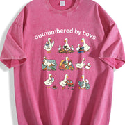 Boy Mom Goose Boy Mama Vintage Washed T-Shirt in Red