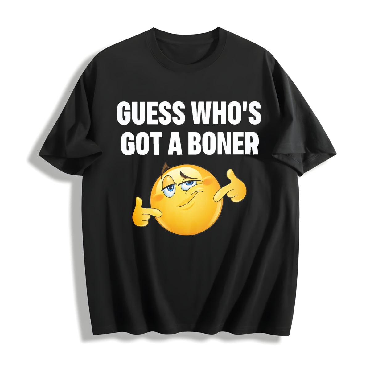 Premium Guess Who's Got Cotton T-Shirt in Black