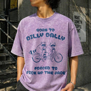 Born to Dilly Dally Vintage Washed T-Shirt in Purple