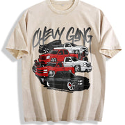 Chevy Gang Chevy Silverado Old School Chevy Truck Classic vintage washed oversized T-shirt in Beige