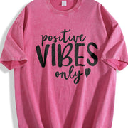 Positive Vibes Only Good Vibes Only Positive Vibes Only Vintage Washed T-Shirt in Red