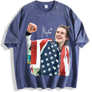 Jack Hughes USA Hockey vintage washed oversized T-shirt in Blue