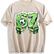 67 Soccer Vintage Washed T-Shirt in Beige