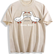 Goose Bumps vintage washed oversized T-shirt in Beige