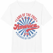 July 4th Land of the Free Cotton T-Shirt in White