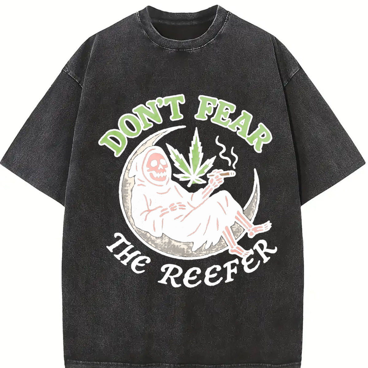 Don't Fear the Reefer Vintage Washed T-Shirt in Black
