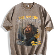 Dreamers Galaxy Portrait Vintage Washed T-Shirt in Brown