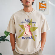 Rat Spelled Backwards Is Star Vintage Washed T-Shirt in Beige