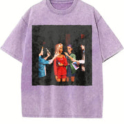 Three Glam Dolls at a Party Vintage Washed T-Shirt in Purple
