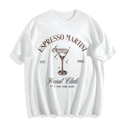 Espresso Martini Shoulder Cotton T-Shirt in White