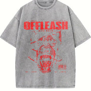 & Doberman Dog Y2K Back Vintage Washed T-Shirt in Gray