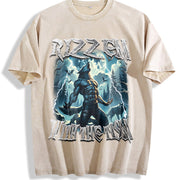Rizz Em with the Tism Werewolf Vintage Washed T-Shirt in Beige