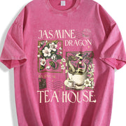 Jasmine Dragon Tea Shop Uncle Iroh Anime Lover's vintage washed oversized T-shirt in Red