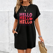Valentine's Day Dress a Letter Cotton T-Shirt in Black