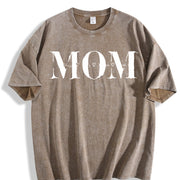 Custom Mom Personalized Mama Vintage Washed T-Shirt in Brown