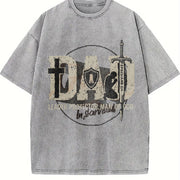 Man of God Husband Dad Christian Dad Father's Day Vintage Washed T-Shirt in Gray