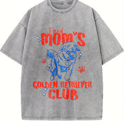 Tired Moms Golden Retriever Club Vintage Washed T-Shirt in Gray