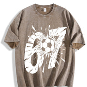 Soccer Ball Explosion Vintage Washed T-Shirt in Brown