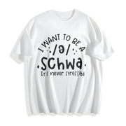 Schwa for Teacher Reading Teacher Cotton T-Shirt in White