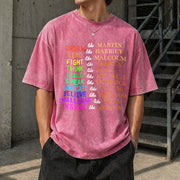 Dream Like Martin Lead Like Harriet the Black History Vintage Washed T-Shirt in Red